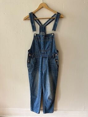 OAK + FORT | Straight Leg Workalls Denim Overalls | XS
